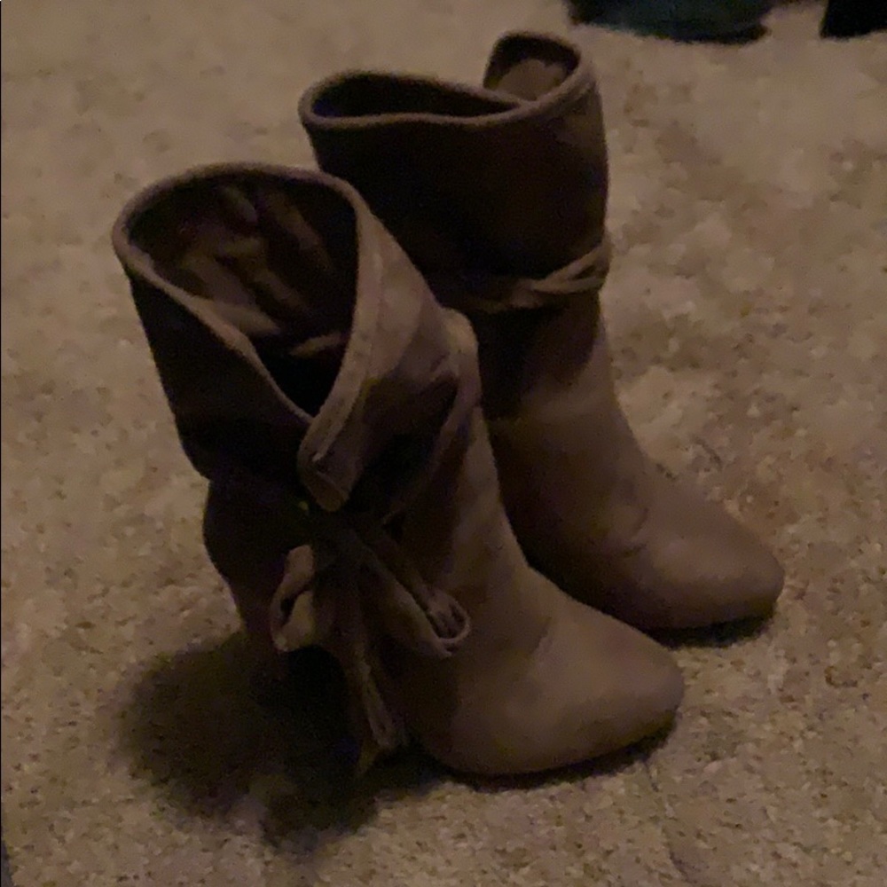Tan Booties with tie